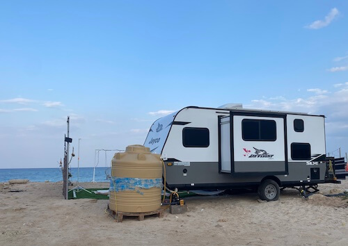 Camping at Finns beach Oman coast