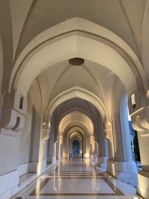arches of buildings at al alam place Muscat