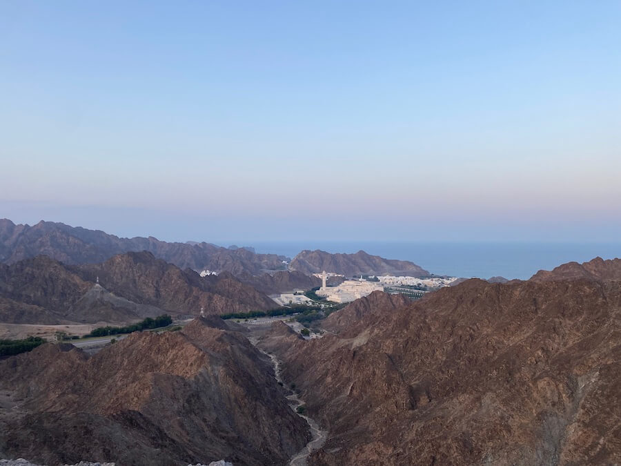 jumeirah bay muscat view from above
